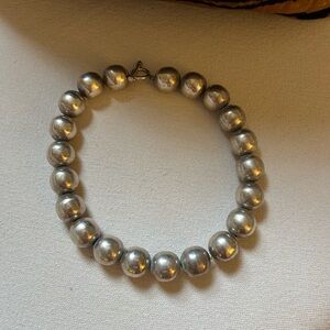 Gorgeous Large Sterling Silver Beaded Necklace